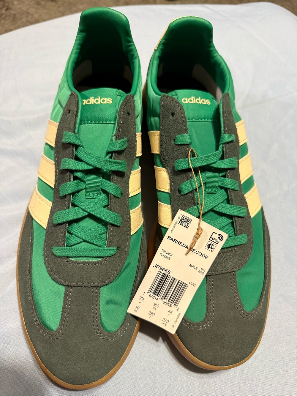 adidas Green & Cream Barricade Code Sneakers
